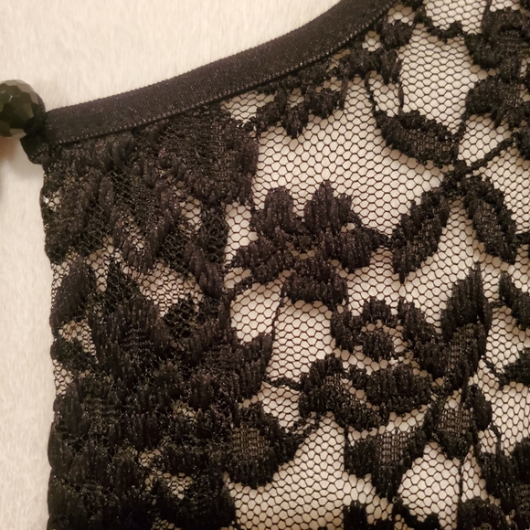 Robbie Bee black lace cardigan with a single button closure.  Womens  Lg. NWT - Picture 2 of 5